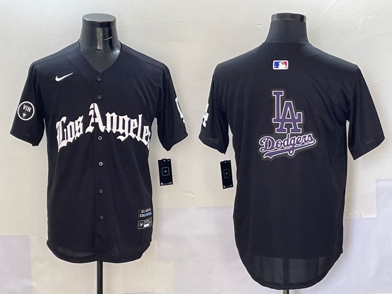 Men Los Angeles Dodgers Blank Black Five generations Joint Name 2025 Nike MLB Jersey style 72
